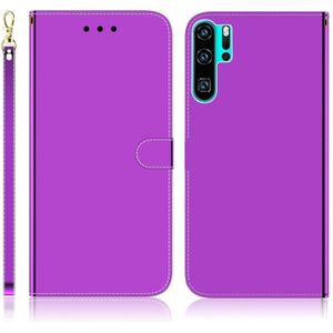 Voor Huawei P30 Pro Imitated Mirror Surface Horizontal Flip Leather Case met Holder & Card Slots & Wallet & Lanyard(Purple)