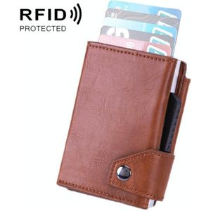 Anti-diefstal aluminiumlegering portemonnee RFID anti-degaussing automatische pop-up PU bank kaarttas (MAD HORSE APRIO)