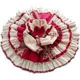 Meisjes herfst en winter lange mouwen Lolita jurk (kleur: rode maat: 120)