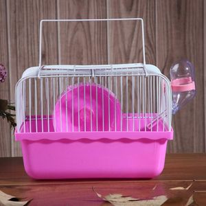 2 STUKS Hamster Kooi Draagbare Take-Out Cage Hamster Golden Bear Supplies (Roze)