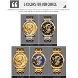 SKMEI 9193 Mannen Golden Dragon Pattern Calenda Dial Luminous Quartz horloge