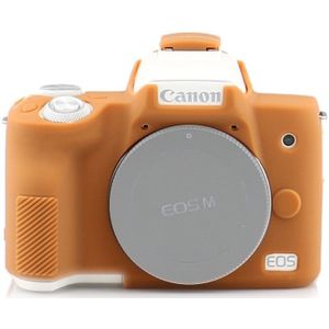 Richwell silicone Armor Skin Case Body cover Protector voor Canon EOS M50 Body digitale camera (bruin)
