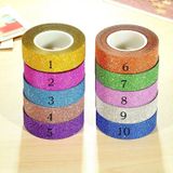 Flash Washi Sticky papier tape label DIY decoratieve tape  lengte: 10m (koffie)