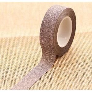 Flash Washi Sticky papier tape label DIY decoratieve tape  lengte: 10m (koffie)