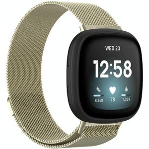 Voor Fitbit Versa 3 / Fitbit Magnetic Milano Vervangingsband  Grootte:Groot formaat (Officieel Goud)