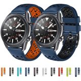 For Samsung Gear S3 Frontier 22mm Two-Color Breathable Silicone Watch Band(Orange+Black)