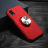 TPU+PC 2 in 1 schokbestendige behuizing met magnetische ronde autohouder voor iPhone XR(rood)