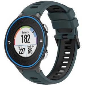 Voor Garmin Forerunner 620 tweekleurige siliconen horlogeband (olijfgroen + zwart)