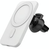 N16 10W auto luchtuitlaat + zuignap Magsafe magnetische draadloze oplader mobiele telefoon houder voor iPhone 12 serie (wit)