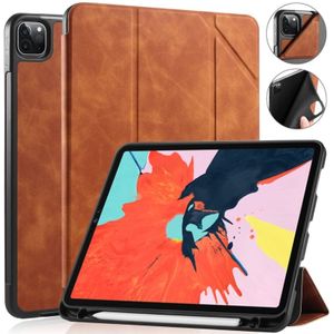 Voor iPad Pro 11 (2020) DG. MING See Series Horizontale Flip Leather Case  met Holder & Pen Tray(Brown)