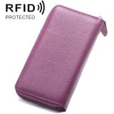 902 antimagnetische RFID Litchi textuur vrouwen grote capaciteit hand portemonnee portemonnee telefoon tas met kaartsleuven (paars)