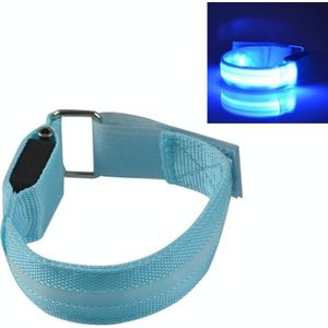 Blauw nylon nacht sport LED licht armband licht Bracelet  specificatie: USB opladen versie