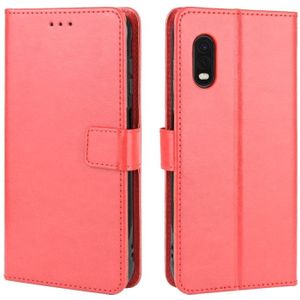 Voor Galaxy Xcover Pro Retro Crazy Horse Texture Horizontal Flip Leather Case met Holder & Card Slots & Photo Frame(Red)
