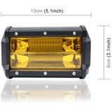 5 inch 18W 24 LED waterdichte IP67 twee bar gemodificeerde off-road lights Spotlight licht auto werklichten  DC 9-48V (geel licht)