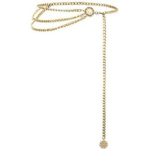 Retro sexy Taille Chain hoge taille metalen franjes gordel (goud)
