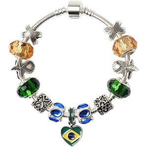 World Cup Brazili vlag Souvenir armbanden Europese en Amerikaanse mode Alloy armband  grootte: 20cm