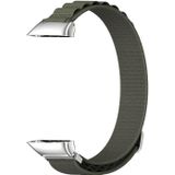 Voor Huawei Band 7 / 7 NFC MIJOBS nylon ademende horlogeband (legergroen zilver)