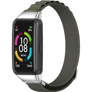 Voor Huawei Band 7 / 7 NFC MIJOBS nylon ademende horlogeband (legergroen zilver)