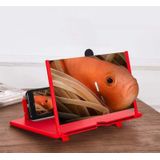 Uittrekkig scherm mobiele telefoon vergrootglas 3D Video Desktop houder van mobiele telefoon  grootte:12 inch (Rood)