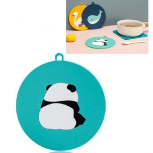 10 PCS Anti-scald en hittebestendige Placemats Home Waterproof en Olie-proof Tafelmatten Siliconen coasters  grootte: Groot  Stijl: Panda