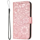 Voor Samsung Galaxy A5  Skin For Inmorting Sunflower Horizontal Flip Leren Case met Houder & Card Slots & Wallet & Lanyard (Rose Gold)