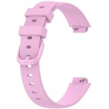 Voor Fitbit Inspire3 Effen kleur siliconen horlogeband  maat: L-maat (lila paars)