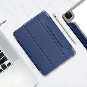 Mutural Yagao-serie PC horizontale flip lederen behuizing met houder en pensleuf voor iPad Pro 12.9 (2020)(blauw)