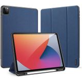 DUX DUCIS Domo-serie horizontale flip magnetische TPU + PU lederen behuizing met drie-opvouwbare houder & pensleuf & slaap / wekfunctie voor iPad Pro 12.9 (2021)/(2020)(Blauw)