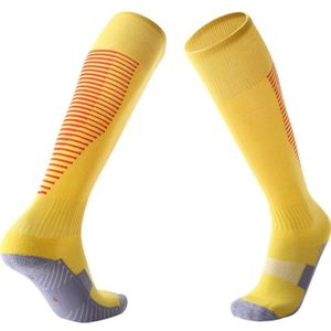 Een paar Adult anti-Skid over knie dikke zweet-absorberende hoge knie sokken (geel)