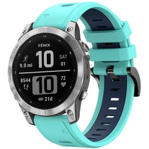 Voor Garmin Instinct 2X Solar Sports tweekleurige siliconen horlogeband (mintgroen + blauw)