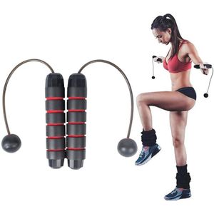2 PCS indoor ropeless overslaan fitness oefening gewicht touw (zwart rood)