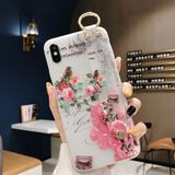 Bloemen patroon polsband zachte TPU beschermende case voor iPhone XS Max (bloemen polsband model B)