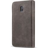 DG.MING for Galaxy J7 (2017) / J730 (EU Version) Crazy Horse Texture Horizontal Flip Detachable Magnetic Protective Case with Holder & Card Slots & Wallet (Grey)