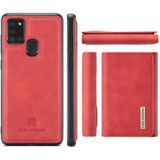 For Samsung Galaxy A21s DG.MING M1 Series 3-Fold Multi Card Wallet + Magnetic Back Cover Shockproof Case with Holder Function(Red)