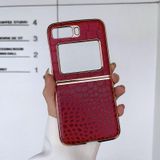 Voor Motorola Moto Razr 2022 Krokodil Textuur Lederen Nano Galvaniseren Telefoon Case (Rood)