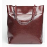 L4002 trendy casual tote bag schouder vrouwen tas (vintage wijn rood)