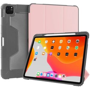 Voor iPad Pro 12 9 inch (2020) Mutural Horizontal Flip PC + TPU + PU Lederen case met Holder & Pen Slot (Rose Gold)