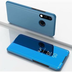 Galvaniseren spiegel horizontale Flip lederen case voor Huawei P30 Lite/Nova 4e  met houder (Sky Blue)