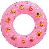 10 PCS Cartoon Patroon Dubbele Airbag Verdikt opblaasbare zwemmen ring Crystal Zwemmen Ring  Grootte: 90 cm (Roze)