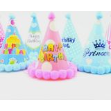 3 PC'S kinderen leeftijd aankleden partij levert bal verjaardag hoed papier Rainbow Pom-Pom GLB  kleur: stijl en kleur willekeurige levering