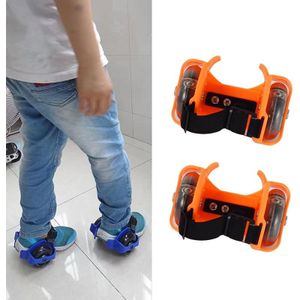 1 Pair Children Roller Skates Accessories Adjustable Three-color Luminous Wheel(Orange)