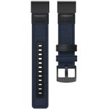 Canvas en lederen polsband horlogeband voor Garmin Fenix5 Plus  polsband grootte: 150 + 110mm (blauw)