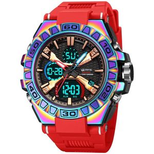 STRYVE S8026 Sport kleurrijk nachtlampje elektronisch waterdicht horloge multifunctioneel studentenhorloge (kleurrijk rood)
