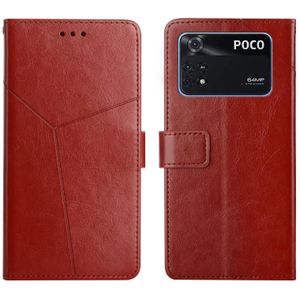 Voor Xiaomi Poco M4 Pro 4G Y Stitching Horizontal Flip Leather Phone Case