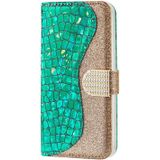 Voor Samsung Galaxy S23 Ultra 5G Laser Glitter Poeder Krokodil Textuur Lederen Telefoon Case (Groen)