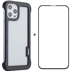 Enkay Frameloze Hollow PC Case + Glass Film voor iPhone 12 Pro Max