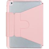 Voor iPad 2022 360 Rotatie Acryl Transparant Bluetooth Toetsenbord Lederen Case Met Touch Control / Backlight (Roze)