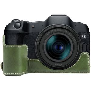 Voor Canon EOS R8 1/4 inch schroefdraad PU-lederen camera Half Case Base