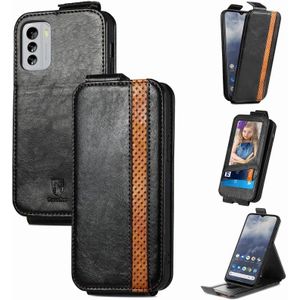 Voor Nokia G60 Splicing Wallet Kaarthouder Verticale Flip Lederen Telefoon Case (Zwart)