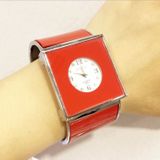 Vierkante grote wijzerplaat armband quartz horloge voor vrouwen (zwart)